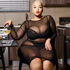 Sheer Plus Size Mesh Long Sleeve Dress