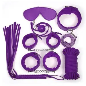 6pcs Purple Leather Bondage Set