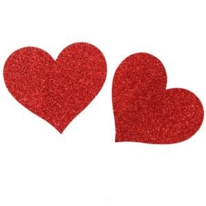 Red Glitter Heart Shaped Nipple Cover