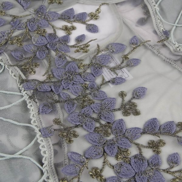 Embroidered Flower Lace Up Teddy - Image 19