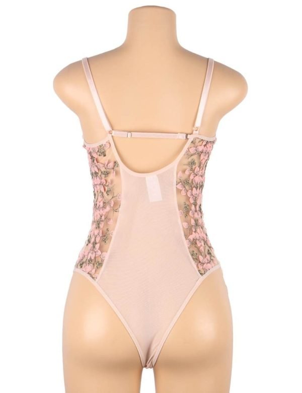 Embroidered Flower Lace Up Teddy - Image 10