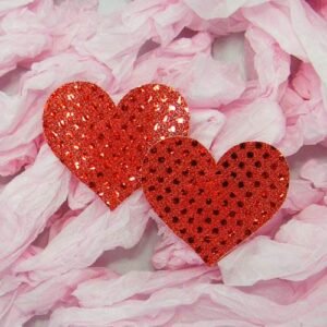 Red Heart Sequin Nipple Cover