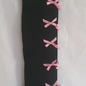 Vintage Pop My Cherry Black Overknee Socks With Pink Bows