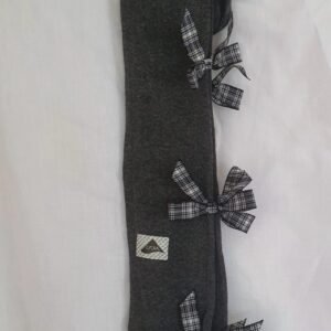 Vintage Pop My Cherry Grey Overknee Socks With Check Bows