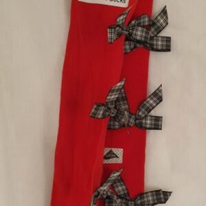 Vintage Pop My Cherry Red Overknee Socks With Check Bows