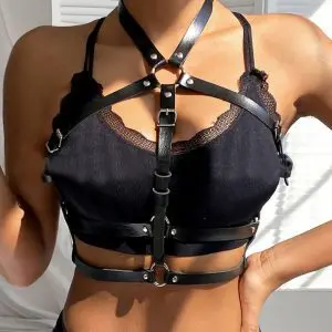 Leather Bondage Buckle Chest Harness