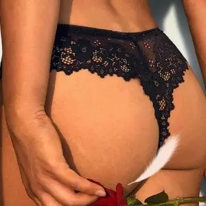 Sexy Black Red Lace Brazilian Knickers